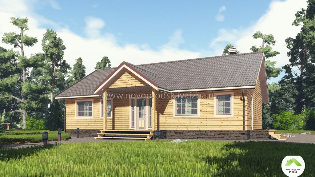 Одноэтажный дом из бруса